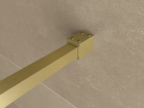 Mueller Square inloopdouche 100x200cm helder glas met nano-coating geborsteld messing