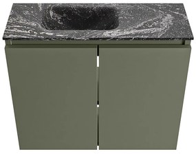 Mondiaz Ture DLux toiletmeubel 60cm army met wastafel lava links zonder kraangat