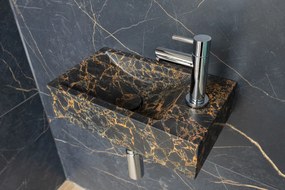 Saniclear Athens Portoro Gold fonteinset met rechte kraan in chroom