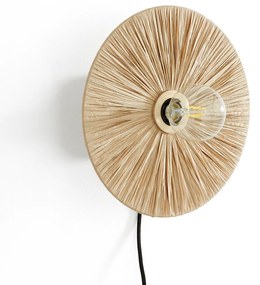 Ronde wandlamp in raffiaØ30 cm, Rafita