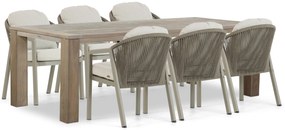 Tuinset 6 personen 240 cm Aluminium/rope Taupe Santika Furniture Santika