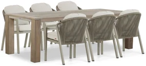 Tuinset 6 personen 240 cm Aluminium/rope Taupe Santika Furniture Santika