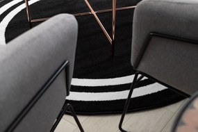 Tapijt HAMPTON Kader ROND zwart