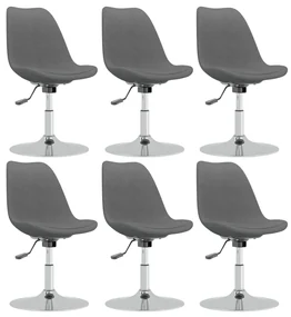 vidaXL Eetkamerstoelen draaibaar 6 st stof lichtgrijs