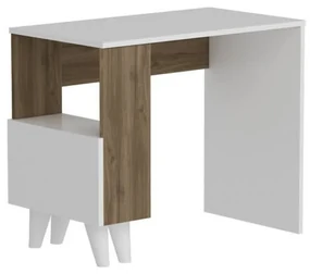 Homemania Computerbureau Paris 90x50x75 cm wit en walnootkleurig