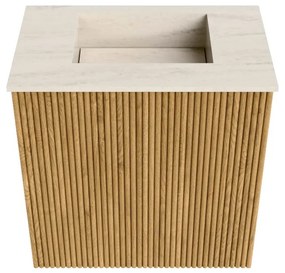 Mondiaz Joya DLux 40cm toiletmeubel oak met wastafel faye midden zonder kraangat meli
