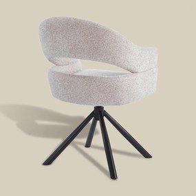 Eetkamerstoel Met Open Rug Beige Zwart