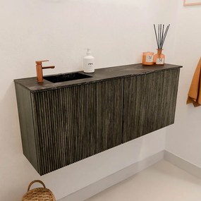 Mondiaz Joya DLux 100cm toiletmeubel shadow met wastafel faye links 1 kraangat lava