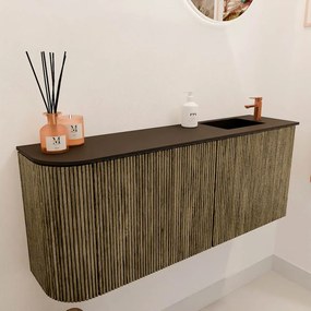 Mondiaz Joya 100cm toiletmeubel ronding links dusk met wastafel faye rechts 1 kraangat urban