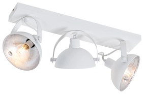 Industriële plafondlamp wit met zilver 3-lichts verstelbaar - Magnax Industriele / Industrie / Industrial E14 Binnenverlichting Lamp