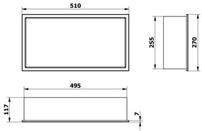 Polysan Inserta inbouwnis 51x27cm wit