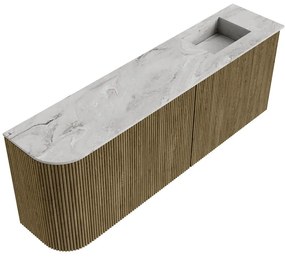 Mondiaz Joya DLux 110cm toiletmeubel ronding links dusk met wastafel faye rechts 1 kraangat glace
