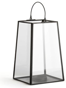 Kaarshouder in glas en messing of zwart metaal, Uyova