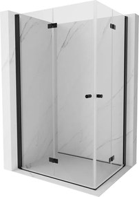 Mexen Mist-F Duo opvouwbare douchecabine links 120 x 90 cm, transparant, zwart - 8A6-120L-090P-70-00