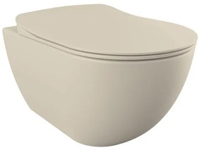 Creavit Hangend Toilet - 35.3x51cm - spoelrandloos - met zitting - koel grijs SW1152754/SW1152750