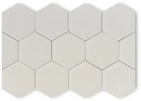 Hoogglans Handvorm Wandtegel 10.8x12.4 Cm Hexagon Princeton Wit RBT52