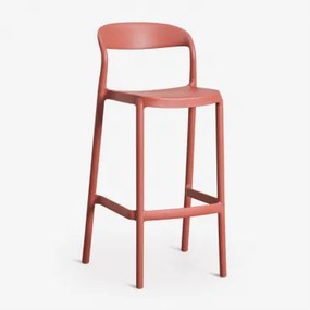 Stapelbare Hoge Kruk Van Polypropyleen Brenza Terracota & ↑75 Cm - Sklum