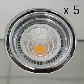 NJOY verlichtingsset met 5 LED spots 85mm 5W chroom