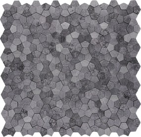 Zelfklevende Mozaïektegels Metaal | Pentagon 3D Grijs | 28,2×28,2 cm | Keuken, Bad &amp; WC
