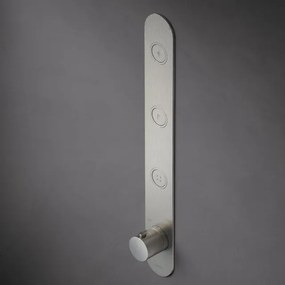 Hotbath Cobber afbouwdeel inbouwthermostaat met 3 pushbuttons verticale plaatsing geborsteld nikkel PB050EXTGN