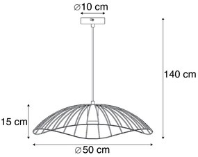 Design hanglamp zwart 50 cm - Pua Design E27 Binnenverlichting Lamp