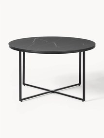 Ronde salontafel Antigua met glazen tafelblad in marmerlook