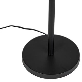 Design vloerlamp zwart met zwart-wit kap 47 cm - Simplo