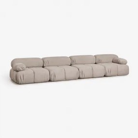 4-delige Modulaire Bank In Vacuüm Verpakt Bouclé Kendall Bouclé Chocoladebruin - Sklum