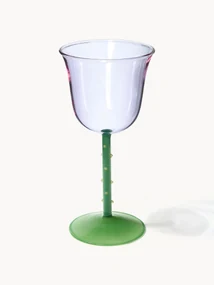 Handgemaakte wijnglazen Dot van borosilicaatglas, 2 stuks