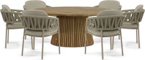Tuinset Rond 6 personen Rope Zand/Beige 4 Seasons Outdoor Calma/Fungo