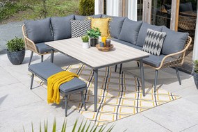 Garden Impressions Margriet lounge dining set - Naturel - 6 delig