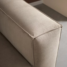 Beige Rib Bank Met Chaise Longue Links