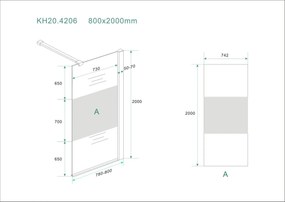 Mueller Satijn douchewand mat glas 80x200cm Anti-kalk