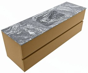 Mondiaz Vica DLux badmeubel 150cm oro 2 lades met wastafel lava midden zonder kraangat