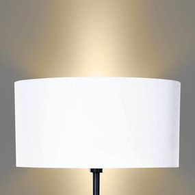 Vloerlamp wit met ovale linnen kap wit 50cm - Simplo Modern, Klassiek / Antiek E27 rond Binnenverlichting Lamp