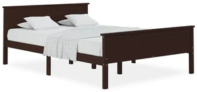 vidaXL Bedframe massief grenenhout donkerbruin 160x200 cm