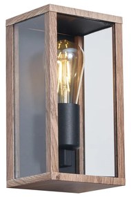 Industriële wandlamp hout print 26 cm IP44  - Charlois