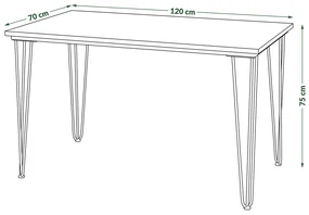 HAIRPIN wit, loft tafel voor keuken, eetkamer en woonkamer