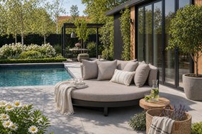 Santika Furniture Santika Lakeview Daybed Antraciet Aluminium Taupe