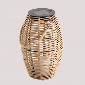 Draadloze Led-zonne-tafellamp Voor Buiten Vanir Bruin Natuurlijk - Sklum