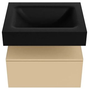 Zaro Alan badmeubel 60cm sand 1 lade met vrijhangende wastafel cloud midden zonder kraangat urban