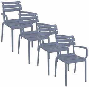 Paris tuinstoel donker grijs - 4 stuks