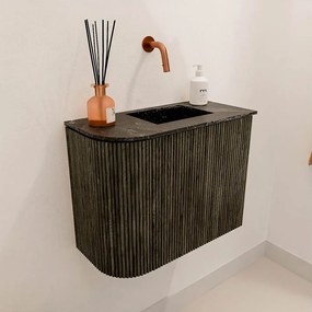 Mondiaz Joya DLux 50cm toiletmeubel ronding links shadow met wastafel faye rechts zonder kraangat lava