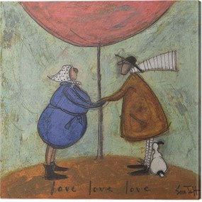 Print op canvas Sam Toft - Love, Love, Love, (40 x 40 cm)