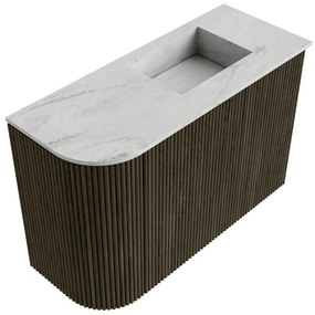 Mondiaz Joya DLux 60cm toiletmeubel ronding links shadow met wastafel faye rechts 1 kraangat opalo