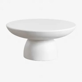 Ronde Salontafel In Cemento (ø70 Cm) Zenadia Gebroken Wit - Sklum