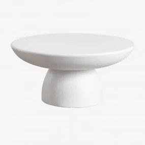 Ronde Salontafel Ø70 Cm In Cement Zenadia Wit - Sklum