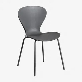 Set Van 2 Stapelbare Eetkamerstoelen In Polypropyleen En Ijzer Uit Colors Donkergrijs - Sklum