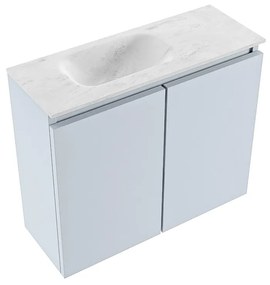 Mondiaz Ture DLux toiletmeubel 60cm clay met wastafel opalo links zonder kraangat