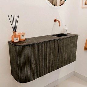 Mondiaz Joya DLux 90cm toiletmeubel ronding links shadow met wastafel faye rechts zonder kraangat lava